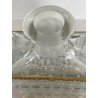 ANTICA BOTTIGLIA DECANTER CRISTALLO MOLATO DECORO METALLO ORNATO STILE CARLO X