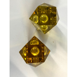 PORTA CANDELE VETRO SOMMERSO MURANO Flavio Poli SEGUSO TAGLIO DIAMANTE GIALLO 60