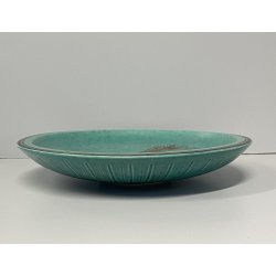 PIATTO DECORATIVO CERAMICA Gustavsberg Wilhem Kåge "Argenta" VERDE PESCI ø 31 cm