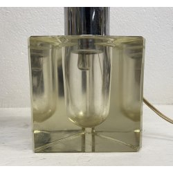 COPPIA ABATJOUR Alessandro Mendini ANNI 70 LAMPADA TAVOLO DESIGN ACCIAIO VETRO