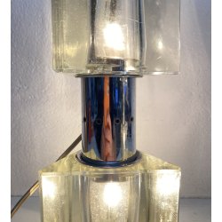 COPPIA ABATJOUR Alessandro Mendini ANNI 70 LAMPADA TAVOLO DESIGN ACCIAIO VETRO