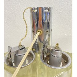 COPPIA ABATJOUR Alessandro Mendini ANNI 70 LAMPADA TAVOLO DESIGN ACCIAIO VETRO