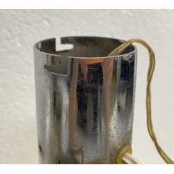 COPPIA ABATJOUR Alessandro Mendini ANNI 70 LAMPADA TAVOLO DESIGN ACCIAIO VETRO