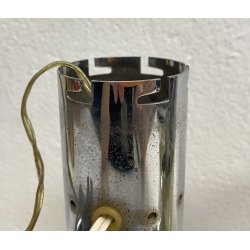 COPPIA ABATJOUR Alessandro Mendini ANNI 70 LAMPADA TAVOLO DESIGN ACCIAIO VETRO