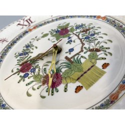 RARO OROLOGIO da PARETE CLOCK PLATE PORCELLANA Herend "Indian Basket" MULTICOLOR