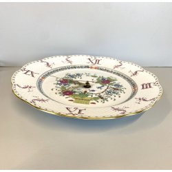 RARO OROLOGIO da PARETE CLOCK PLATE PORCELLANA Herend "Indian Basket" MULTICOLOR