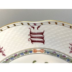 RARO OROLOGIO da PARETE CLOCK PLATE PORCELLANA Herend "Indian Basket" MULTICOLOR