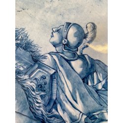 GRANDE PIATTO PARATA CERAMICA CSF DECORO ISTORIATO "La morte di Bruto" ø 61 cm