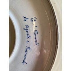 GRANDE PIATTO PARATA CERAMICA CSF DECORO ISTORIATO Combattimento ø 61cm RESTAURI