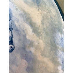 GRANDE PIATTO PARATA CERAMICA CSF DECORO ISTORIATO Combattimento ø 61cm RESTAURI