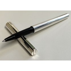 ST DUPONT Classic PENNA SFERA ARGENTATA GODRON Vintage Ballpoint Pen COLLEZIONE