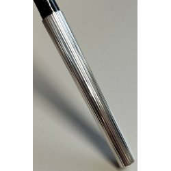 ST DUPONT Classic PENNA SFERA ARGENTATA GODRON Vintage Ballpoint Pen COLLEZIONE