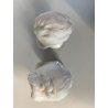 COPPIA SCULTURA BUSTO FANCIULLI CERAMICA Capodimonte Biscuit BIANCO 20 cm/h