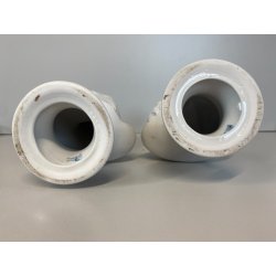 COPPIA SCULTURA BUSTO FANCIULLI CERAMICA Capodimonte Biscuit BIANCO 20 cm/h