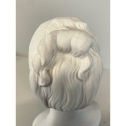 COPPIA SCULTURA BUSTO FANCIULLI CERAMICA Capodimonte Biscuit BIANCO 20 cm/h