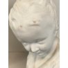 COPPIA SCULTURA BUSTO FANCIULLI CERAMICA Capodimonte Biscuit BIANCO 20 cm/h
