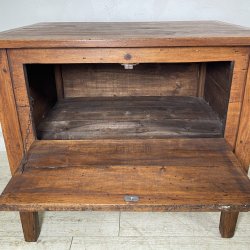 ANTICA PICCOLA MADIA 1800 LEGNO NOCE CREDENZINA CUCINA EPOCA DISPENSA SIDEBOARD