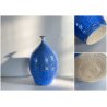 VASO GRES SMALTO CRISTALLIZZATO BLU DESIGN STUDIO POTTERY FIRMATO 24,5 cm/h MCM