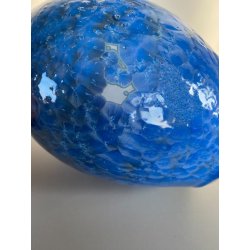 VASO GRES SMALTO CRISTALLIZZATO BLU DESIGN STUDIO POTTERY FIRMATO 24,5 cm/h MCM