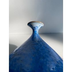 VASO GRES SMALTO CRISTALLIZZATO BLU DESIGN STUDIO POTTERY FIRMATO 24,5 cm/h MCM