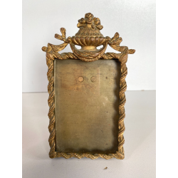 CORNICE DA APPOGGIO PORTA FOTO BRONZO DORATO OTTONE CIMASA ART NOUVEAU 7x13,5cm