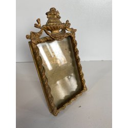 CORNICE DA APPOGGIO PORTA FOTO BRONZO DORATO OTTONE CIMASA ART NOUVEAU 7x13,5cm