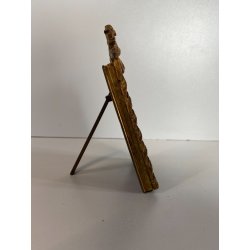 CORNICE DA APPOGGIO PORTA FOTO BRONZO DORATO OTTONE CIMASA ART NOUVEAU 7x13,5cm