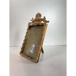 CORNICE DA APPOGGIO PORTA FOTO BRONZO DORATO OTTONE CIMASA ART NOUVEAU 7x13,5cm