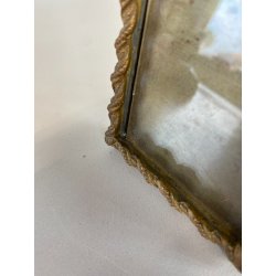 CORNICE DA APPOGGIO PORTA FOTO BRONZO DORATO OTTONE CIMASA ART NOUVEAU 7x13,5cm