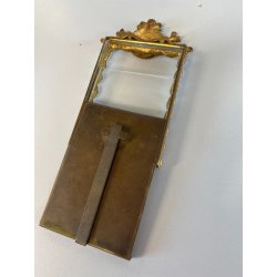 CORNICE DA APPOGGIO PORTA FOTO BRONZO DORATO OTTONE CIMASA ART NOUVEAU 7x13,5cm