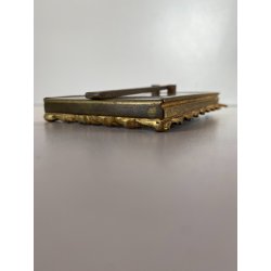 CORNICE DA APPOGGIO PORTA FOTO BRONZO DORATO OTTONE CIMASA ART NOUVEAU 7x13,5cm