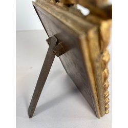 CORNICE DA APPOGGIO PORTA FOTO BRONZO DORATO OTTONE CIMASA ART NOUVEAU 7x13,5cm