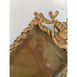 CORNICE DA APPOGGIO PORTA FOTO BRONZO DORATO OTTONE CIMASA ART NOUVEAU 7x13,5cm