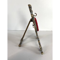 ANTICO SUPPORTO OROLOGIO TASCHINO OTTONE BRUNITO DECORO PUTTI RICCIOLI SCRITTOIO