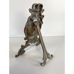 ANTICO SUPPORTO OROLOGIO TASCHINO OTTONE BRUNITO DECORO PUTTI RICCIOLI SCRITTOIO