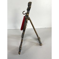 ANTICO SUPPORTO OROLOGIO TASCHINO OTTONE BRUNITO DECORO PUTTI RICCIOLI SCRITTOIO