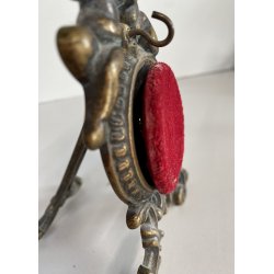 ANTICO SUPPORTO OROLOGIO TASCHINO OTTONE BRUNITO DECORO PUTTI RICCIOLI SCRITTOIO