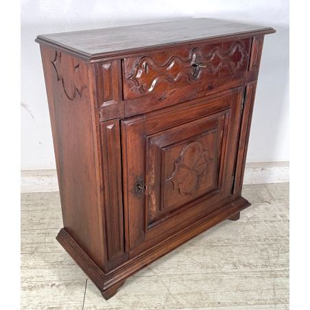 ANTICA CREDENZA BAROCCA LEGNO NOCE EPOCA '700 ANTA CASSETTO MOBILE RIPIANO STIPO