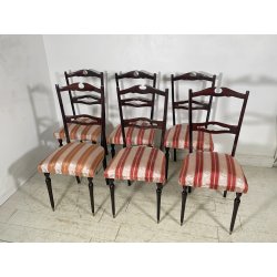 SET 6 SEDIE TAVOLO PRANZO DESIGN VINTAGE ATTR. PAOLO BUFFA CHIAVARINE ANNI 50