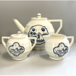 SERVIZIO DA TE CERAMICA ITALIANA SCI LAVENO LATTIERA ZUCCHERIERA TEIERA DECORO