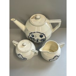 SERVIZIO DA TE CERAMICA ITALIANA SCI LAVENO LATTIERA ZUCCHERIERA TEIERA DECORO