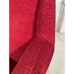 ANTICO DIVANO VINTAGE TESSUTO ROSSO ANNI 50 GAMBE OTTONE SOFA ITALIA DESIGN