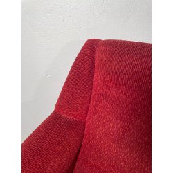 ANTICO DIVANO VINTAGE TESSUTO ROSSO ANNI 50 GAMBE OTTONE SOFA ITALIA DESIGN