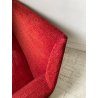 ANTICO DIVANO VINTAGE TESSUTO ROSSO ANNI 50 GAMBE OTTONE SOFA ITALIA DESIGN