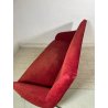ANTICO DIVANO VINTAGE TESSUTO ROSSO ANNI 50 GAMBE OTTONE SOFA ITALIA DESIGN