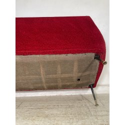 ANTICO DIVANO VINTAGE TESSUTO ROSSO ANNI 50 GAMBE OTTONE SOFA ITALIA DESIGN