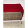 ANTICO DIVANO VINTAGE TESSUTO ROSSO ANNI 50 GAMBE OTTONE SOFA ITALIA DESIGN