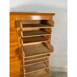 ANTICO SCHEDARIO VINTAGE UFFICIO ANNI 50 CASSETTIERA SERRANDA ARCHIVIO STIPO