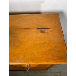 ANTICO SCHEDARIO VINTAGE UFFICIO ANNI 50 CASSETTIERA SERRANDA ARCHIVIO STIPO