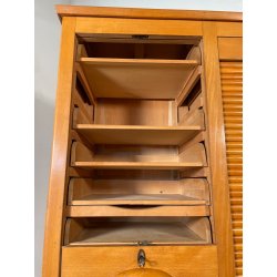 ANTICO SCHEDARIO VINTAGE UFFICIO ANNI 50 CASSETTIERA SERRANDA ARCHIVIO STIPO